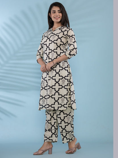 Pure Cotton Printed Kurta Pant Set