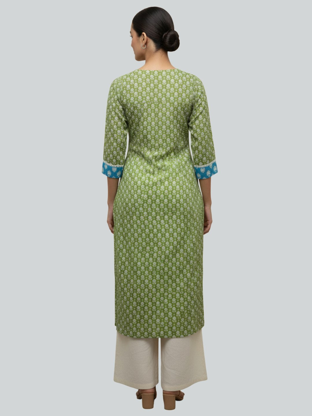 The Sage-Sky Contrast Tunic