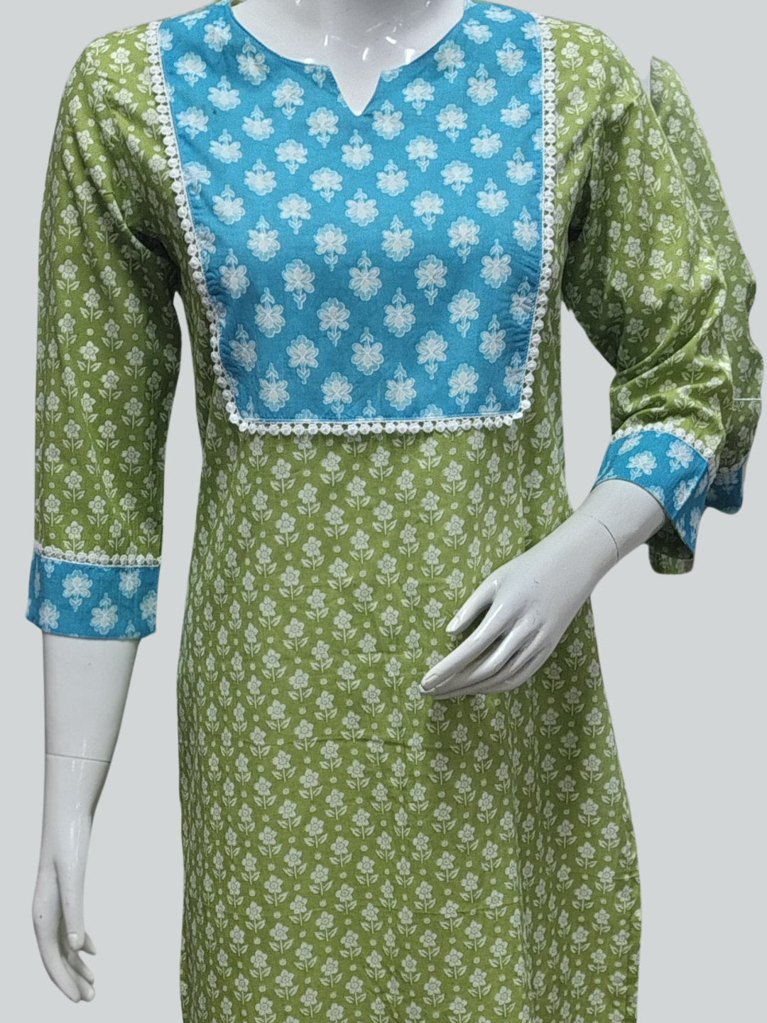 The Sage-Sky Contrast Tunic