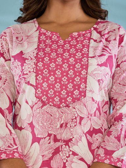 The Artisanal Edit: Kantha Pink Kurta Pant Set