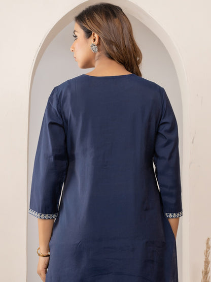 Chic & Chill Embroidered Navy Tunic
