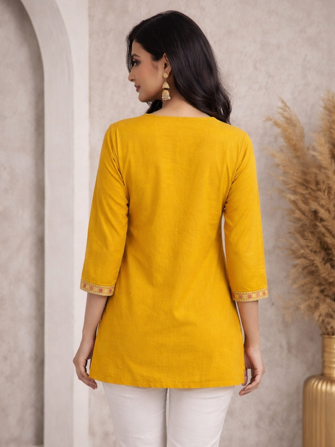 Sunshine Chic Embroidered Rayon Top