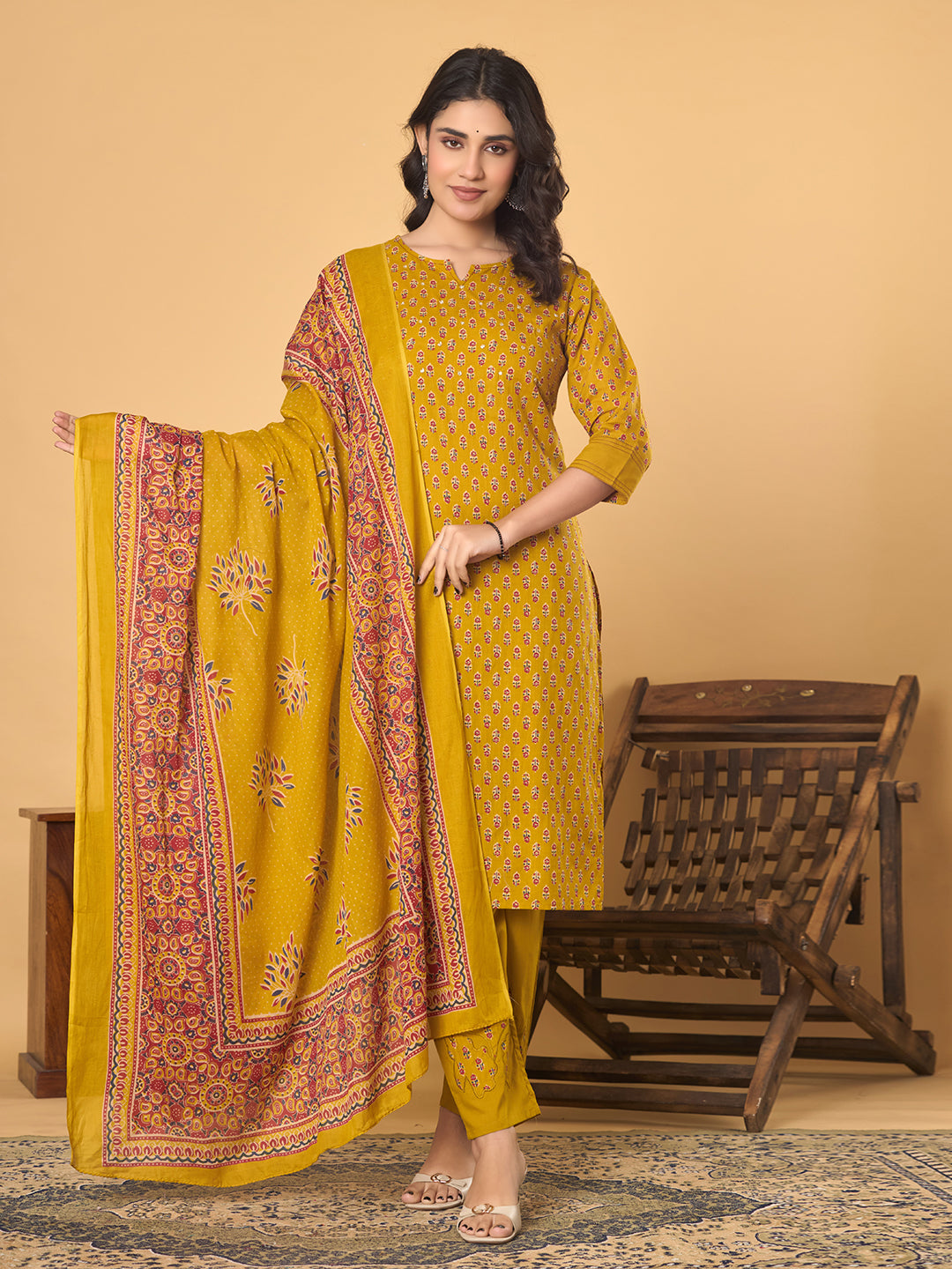 Golden Hour Glow Set - Kurta, Pant and Dupatta