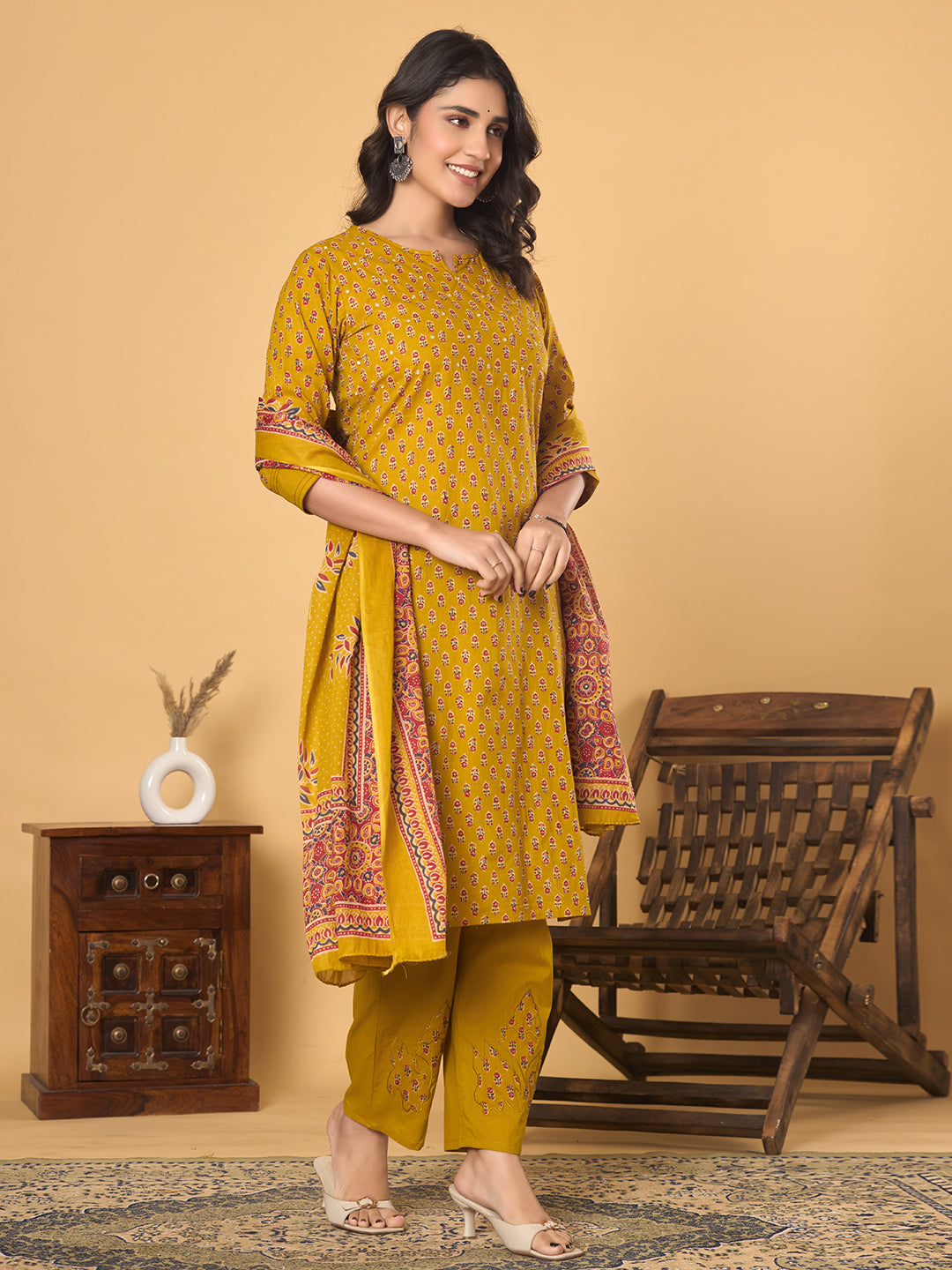 Golden Hour Glow Set - Kurta, Pant and Dupatta