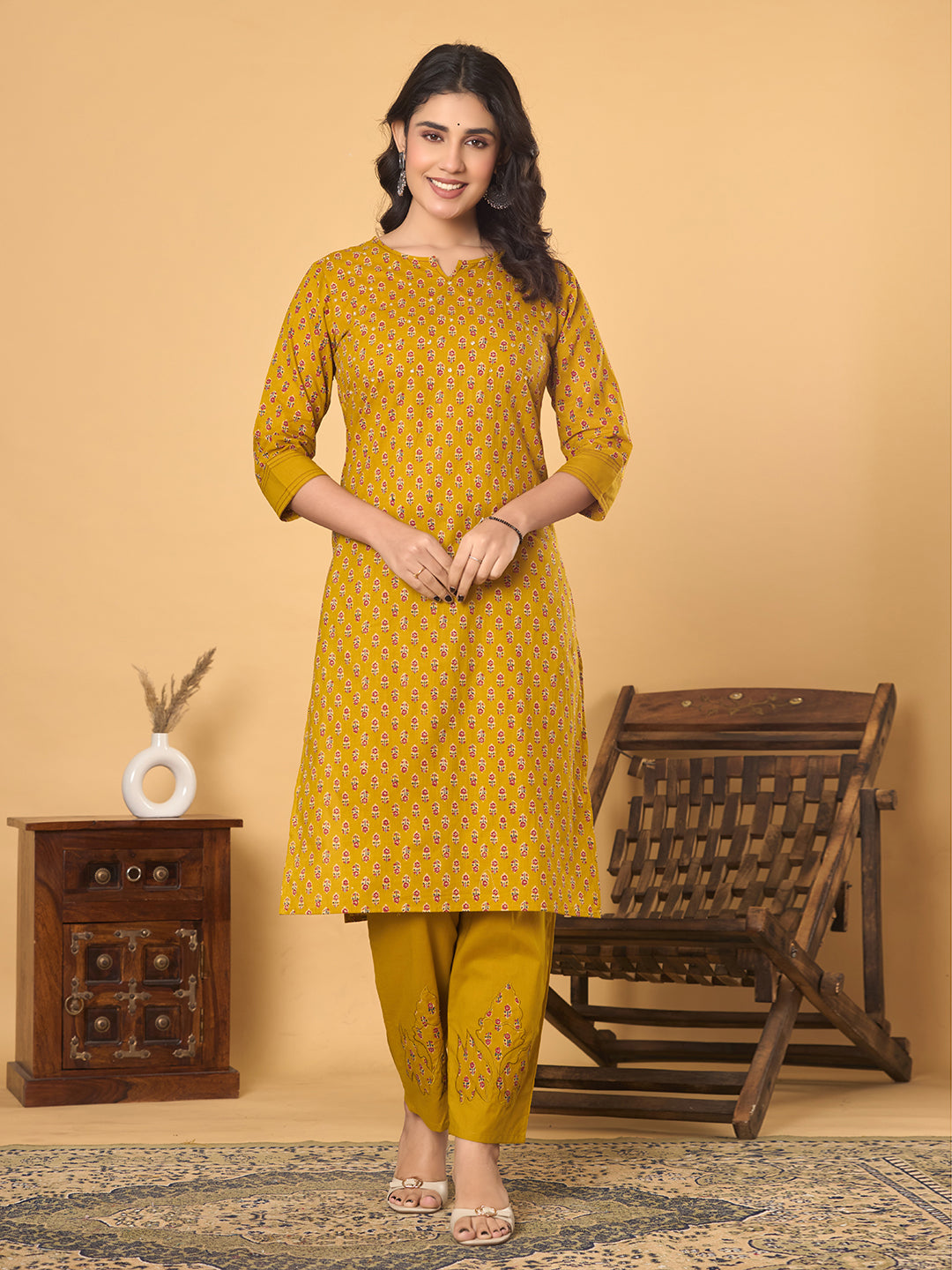 Golden Hour Glow Set - Kurta, Pant and Dupatta