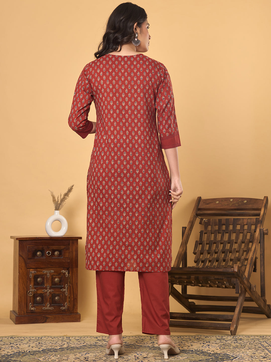 Rust & Radiance: The Ultimate Bloom Dupatta Set