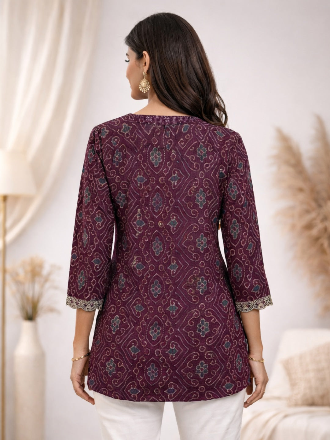 Plum Punch: The "Vibe-Check" Cotton Tunic