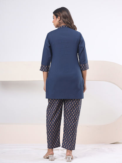 Navy Blue – Midnight Mirror Elegance Co-ord Set