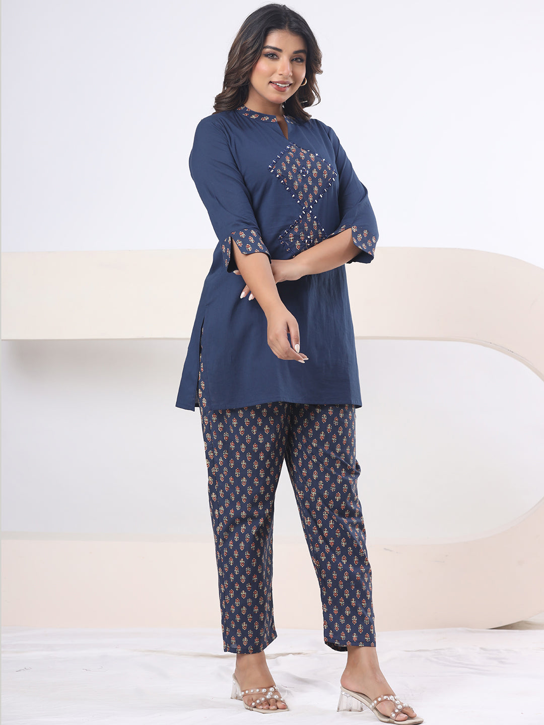 Navy Blue – Midnight Mirror Elegance Co-ord Set