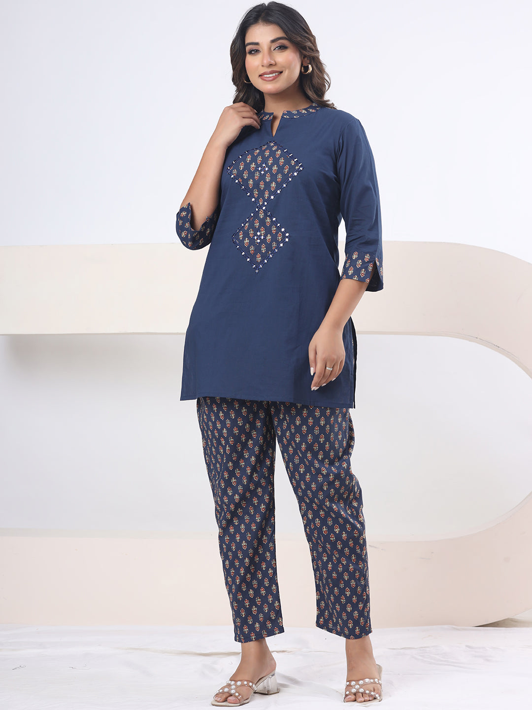 Navy Blue – Midnight Mirror Elegance Co-ord Set