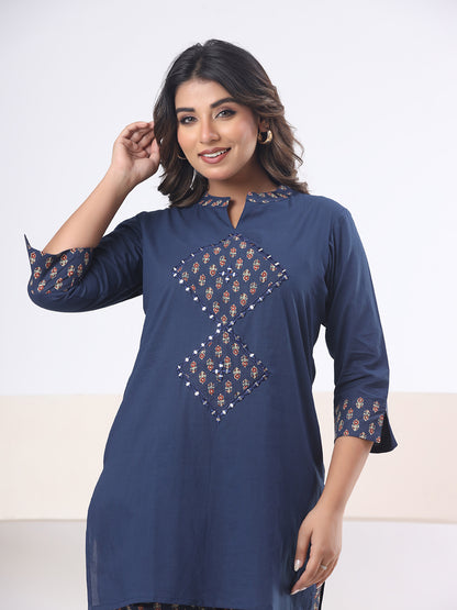 Navy Blue – Midnight Mirror Elegance Co-ord Set