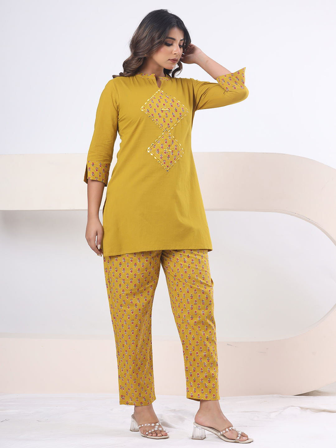 Mustard Yellow – Sunlit Mirror Luxe Co-ord Set