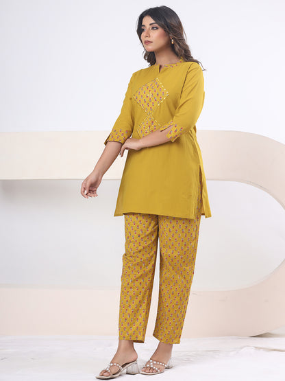 Mustard Yellow – Sunlit Mirror Luxe Co-ord Set