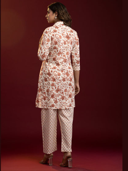 Mocha Blossom – Pure Cotton Co-ord Set
