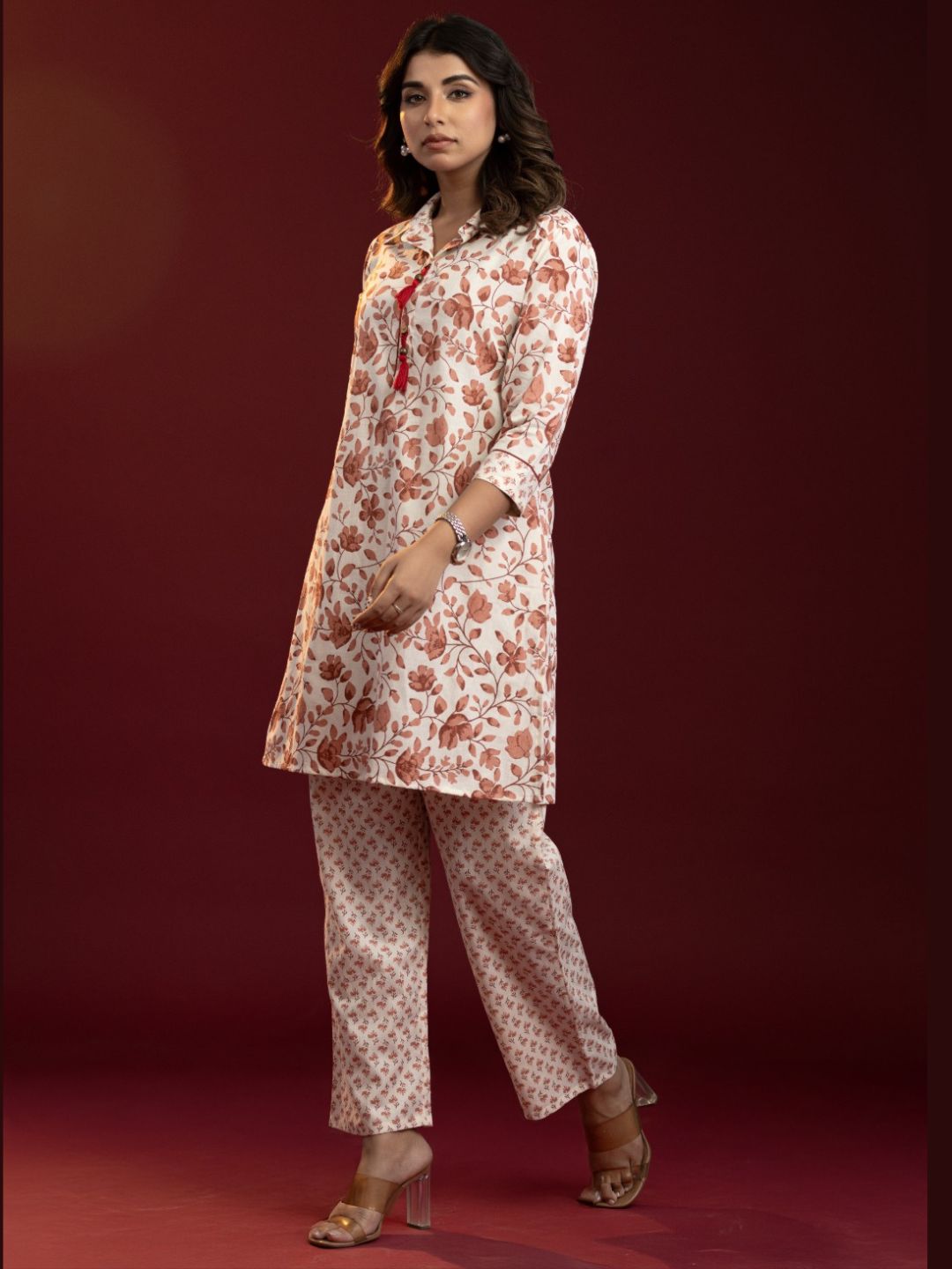 Mocha Blossom – Pure Cotton Co-ord Set