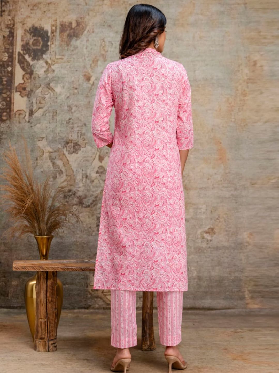 Pink Poetry – Pure Cotton Dupatta Set