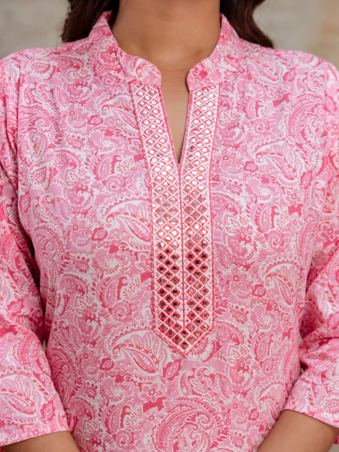 Pink Poetry – Pure Cotton Dupatta Set