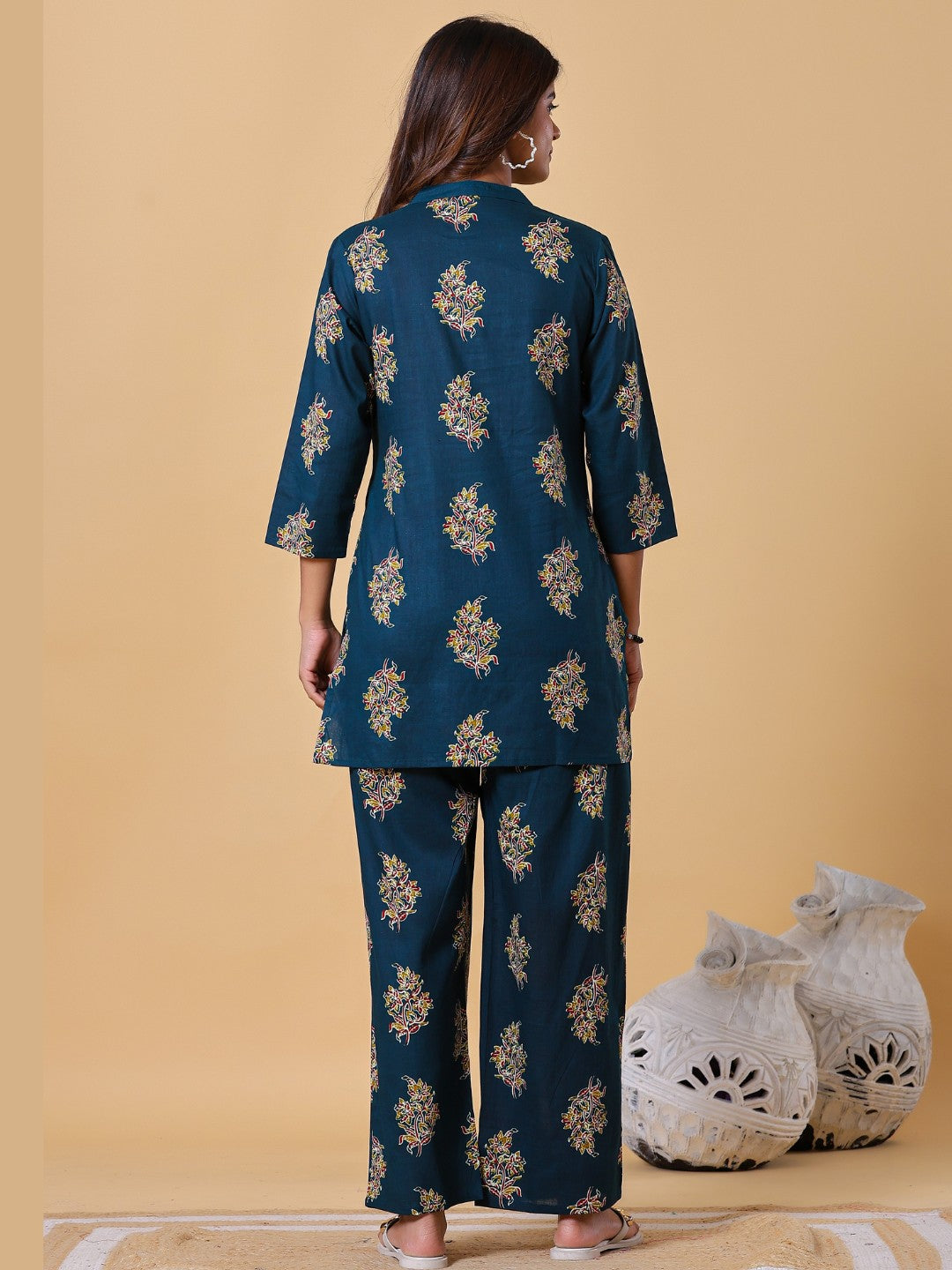 Indigo Bloom Energy Collared Co-ord Set
