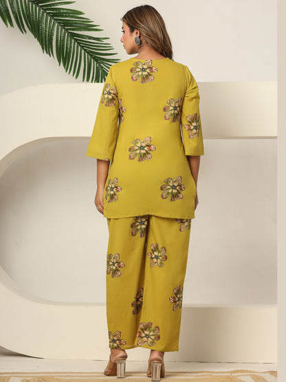 Petal Pop – Pure Cotton Printed Co-ord Set - Sunshine Bloom