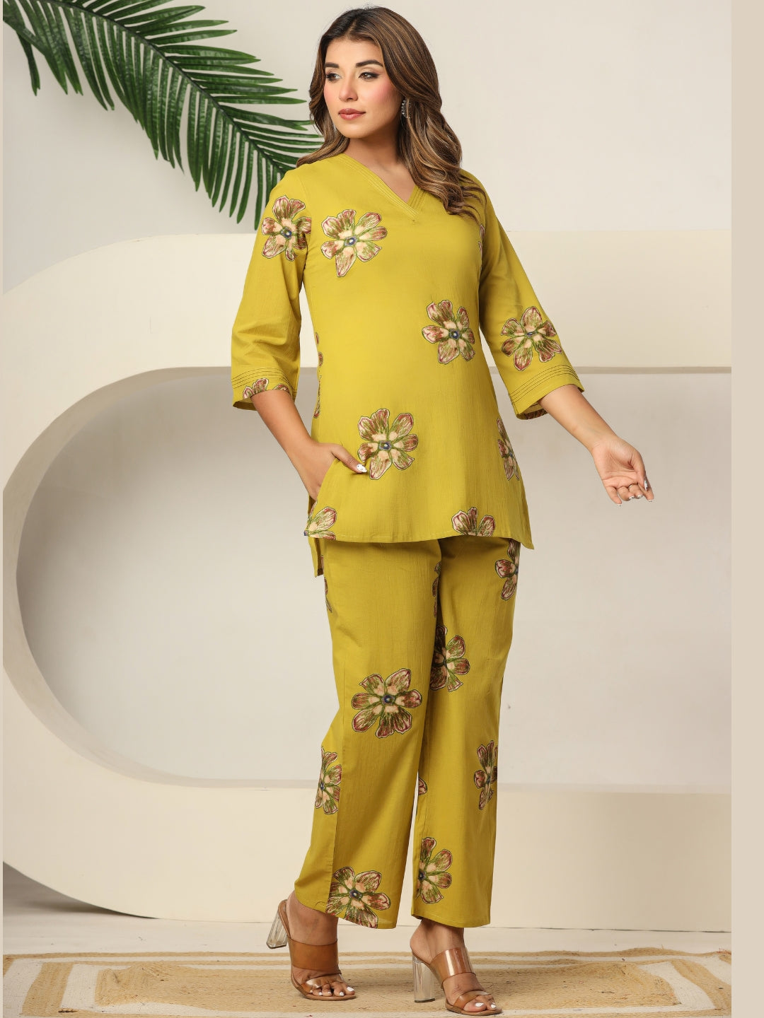 Petal Pop – Pure Cotton Printed Co-ord Set - Sunshine Bloom