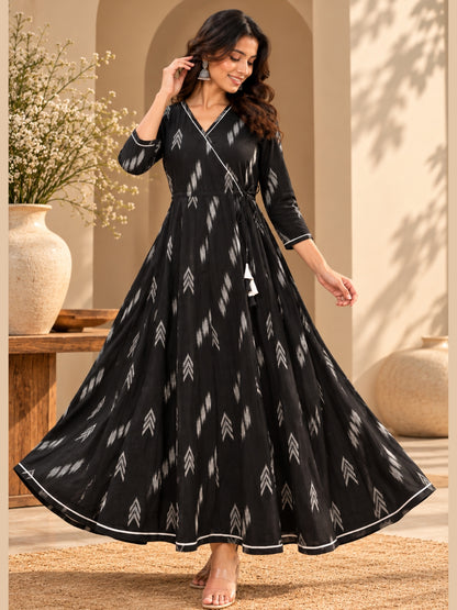 The Noir Ikat Anarkali