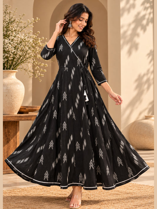 The Noir Ikat Anarkali