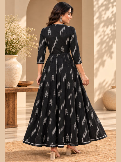 The Noir Ikat Anarkali