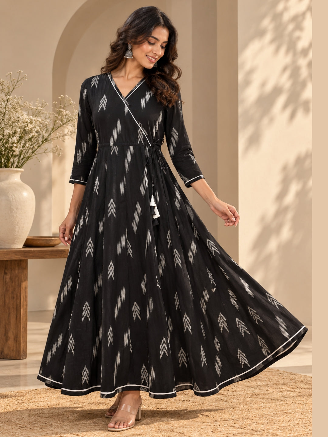 The Noir Ikat Anarkali