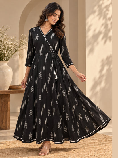 The Noir Ikat Anarkali