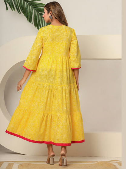 Sunshine Angrakha — Pure Cotton Tiered Dress