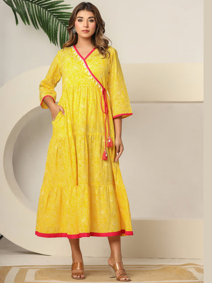 Sunshine Angrakha — Pure Cotton Tiered Dress