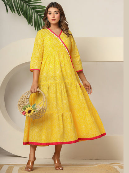 Sunshine Angrakha — Pure Cotton Tiered Dress