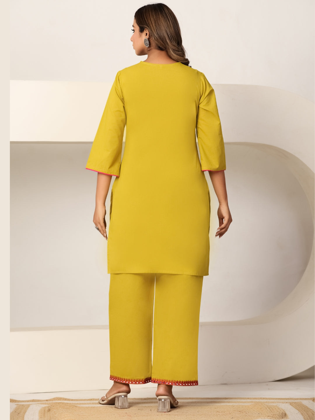 Marigold Mood – Pure Cotton Floral Embroidered Kurta Pant Co-ord Set