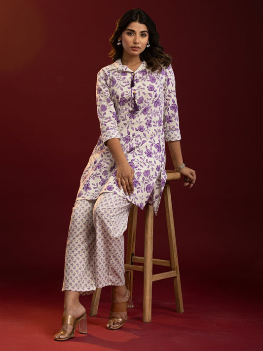 Lavender Bloom Tassel Co-ord Set