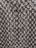 Pure Cotton Sequin Thread Embroidered Printed Straight cut Kurta - Brown