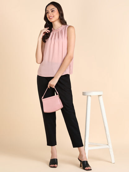 Soft Cotton Solid Color Pant - Black