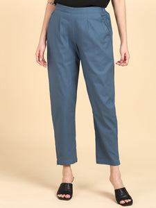 Soft Cotton Solid Color Pant - Steel Grey