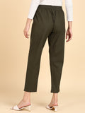 Soft Cotton Solid Color Pant - Olive Green