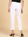 Soft Cotton Solid Color Pant - White