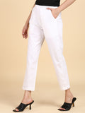 Soft Cotton Solid Color Pant - White