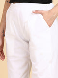 Soft Cotton Solid Color Pant - White