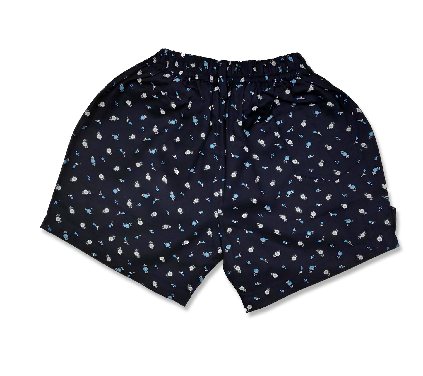 Pure Cotton Floral Girls Shorts - Navy