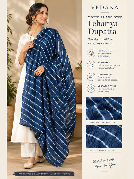Lehariya Dyed Cotton Dupatta