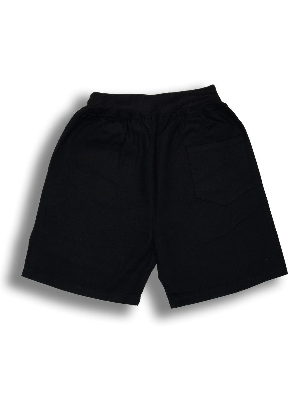 Pure Cotton Typogtaphy Boys Shorts - Black