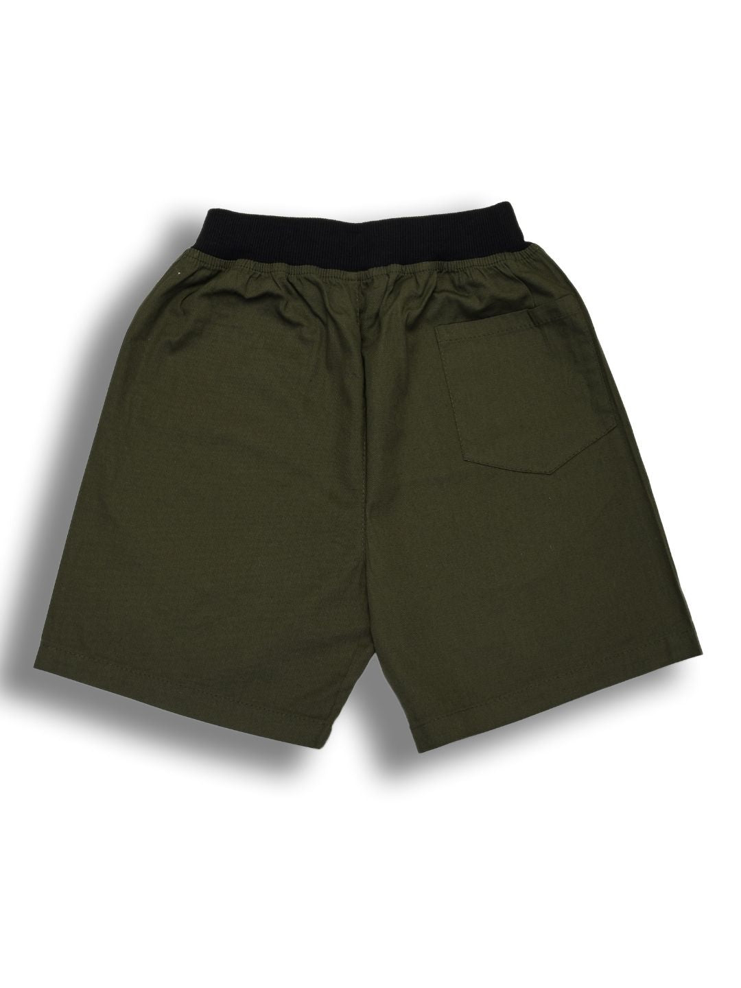 Pure Cotton Typogtaphy Boys Shorts - Dark Green
