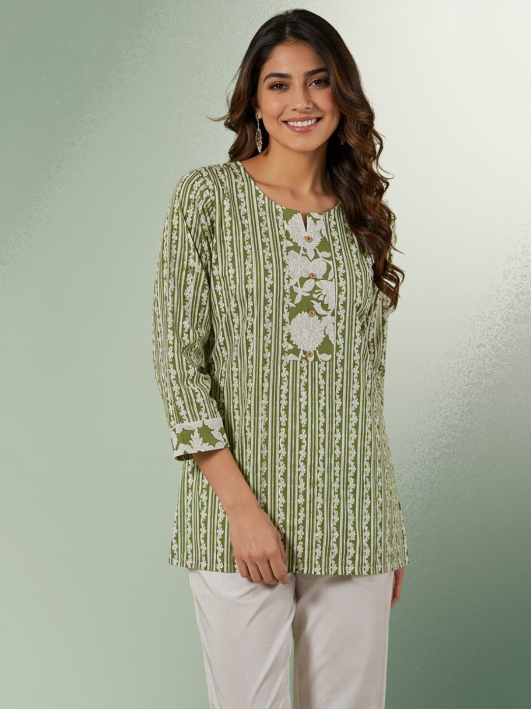 Olive Muse Cotton Top