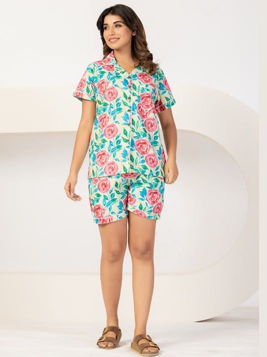 Rosé Bloom Cotton Lounge Set