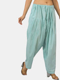 Navy Blue - Pure Cotton Solid Color Patiala Pants for women