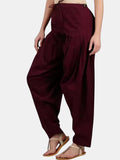 Olive Green - Pure Cotton Solid Color Patiala Pants for women