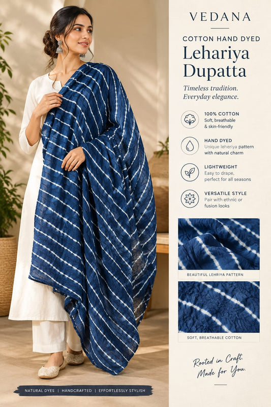 Lehariya Dyed Cotton Dupatta